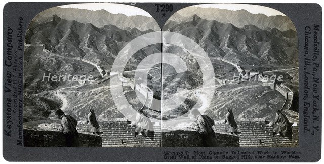 Great Wall of China, near Hankow Pass, China, c1900s.Artist: Keystone