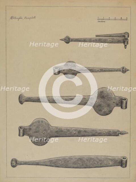 Strap Hinges, c. 1936. Creator: Rollington Campbell.