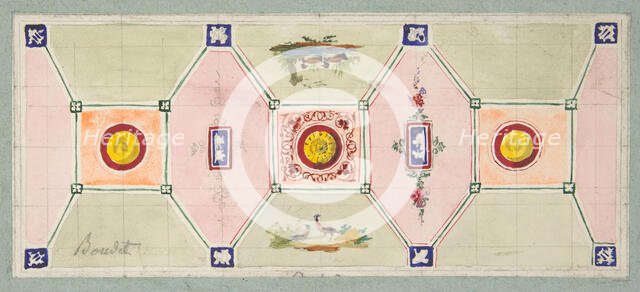 Design for the painted decoration of a baker's shop, second half 19th century. Creators: Jules-Edmond-Charles Lachaise, Eugène-Pierre Gourdet.