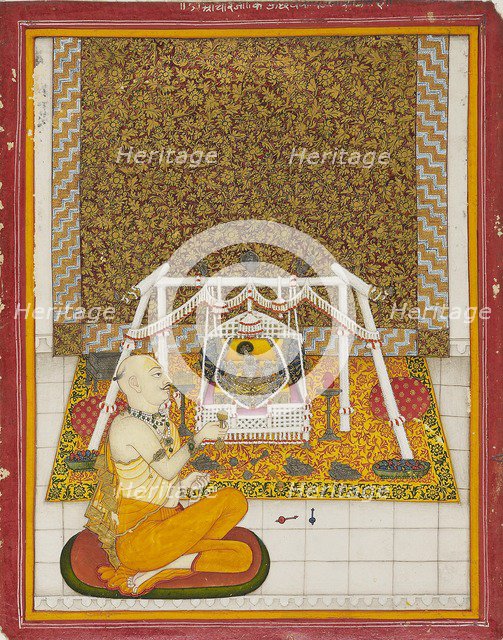 Priest at a Krishna shrine, c1831. Artist: Unknown.