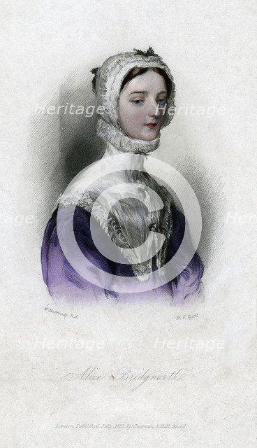Alice Bridgenorth, a character in Walter Scott's novel Peveril of the Peak, 1833. Artist: Unknown