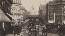 Fleet Street and Ludgate Circus in London, Second Half of the 19th century.