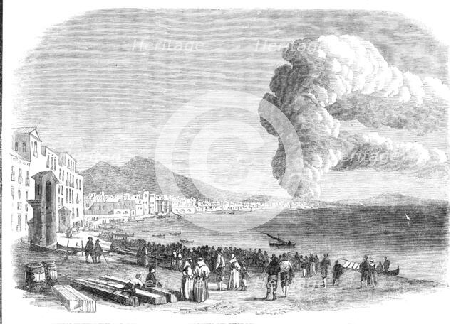 Eruption of Mount Vesuvius near the foot of the hill, between Resina and the Torre de..., 1861. Creator: Unknown.