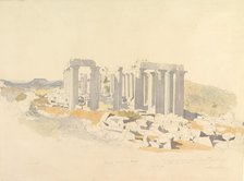 The Temple of Apollo at Bassae, 1843. Creator: Thomas Hartley Cromek.