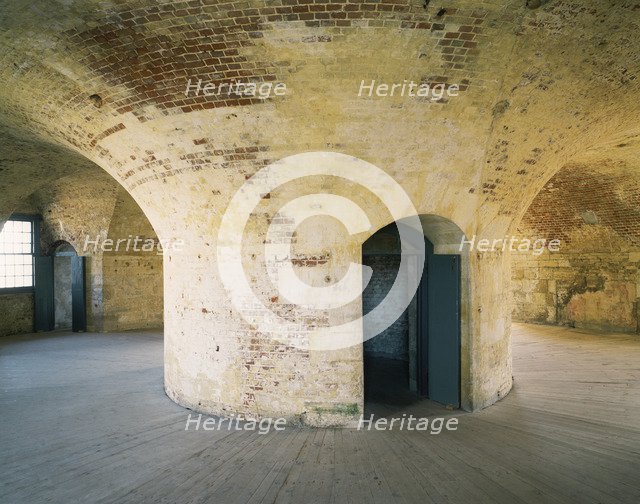Central brick pier on the first floor of the keep, Hurst Castle, Hampshire, 1994. Artist: Unknown