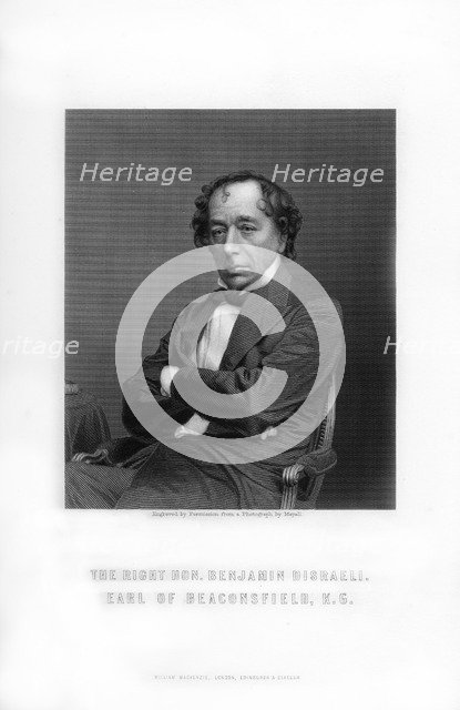 Benjamin Disraeli, 1st Earl of Beaconsfield, English statesman and literary figure, (1893).Artist: Mayall