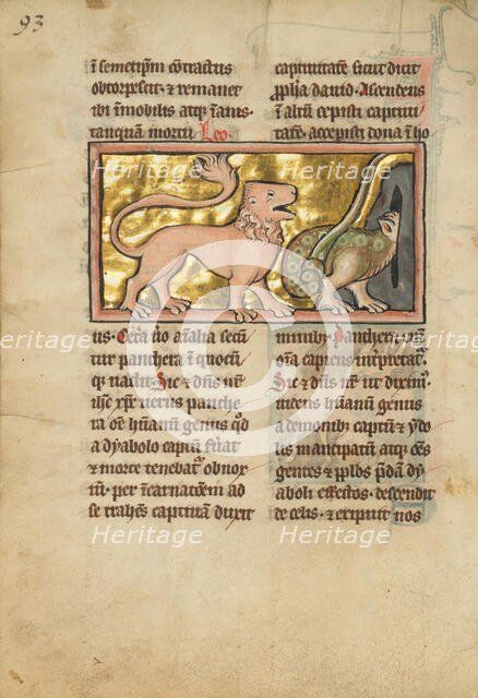 A Lion (Panther) and a Dragon, 1277 or after. Creator: Unknown.