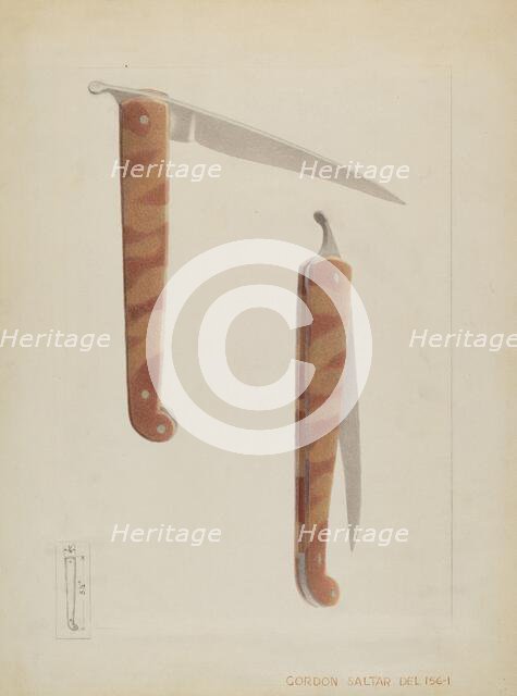 Quill Sharpener Knife, c. 1936. Creator: Gordon Saltar.