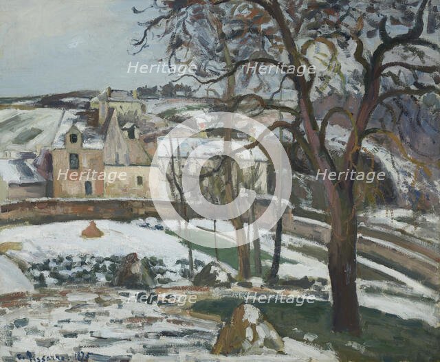Effet de neige à L'Hermitage, Pontoise, 1875. Creator: Pissarro, Camille (1830-1903).