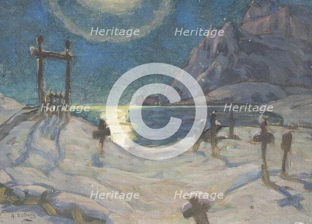 The Graveyard in the Mountains. Study from Lofoten, 1920. Creator: Anna Katarina Boberg.