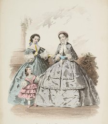 Fashion plate - Journal des Demoiselles, 1860. Creator: Gilquin & Dupain.