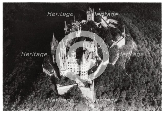 Aerial view of Hohenzollern Castle, Baden-Wurttemberg, Germany, from a Zeppelin, c1931 (1933). Artist: Unknown