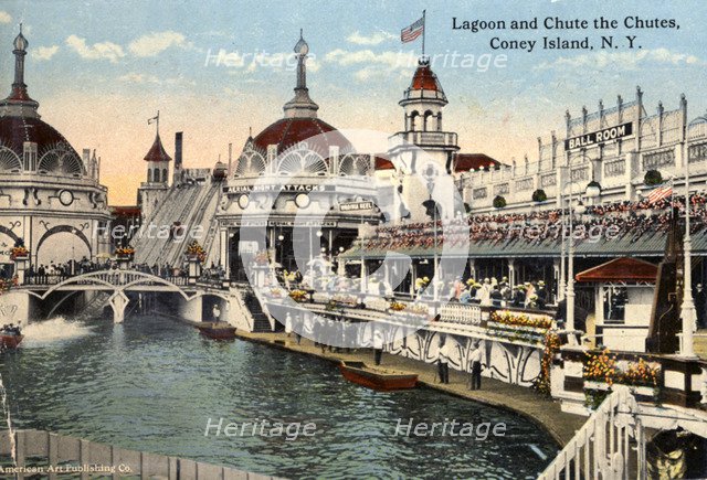 Lagoon and Chute the Chutes, Coney Island, New York City, New York, USA, 1916. Artist: Unknown
