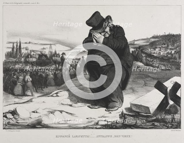 The Monthly Association (plate 22): Failed Lafayette! It Serves You Right, My Old Friend!, 1834. Creator: Honoré Daumier (French, 1808-1879); Aubert.