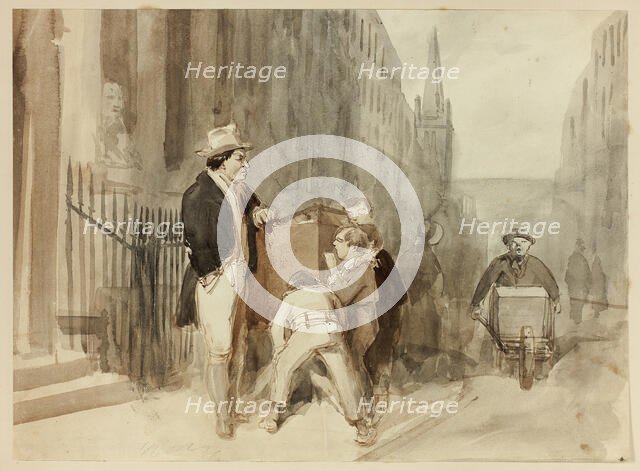 Boys at Peepshow in Street, n.d. Creator: Clarkson Stanfield.