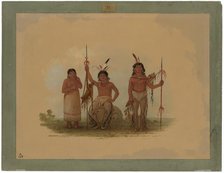 Two Arapaho Warriors and a Woman, 1861/1869. Creator: George Catlin.