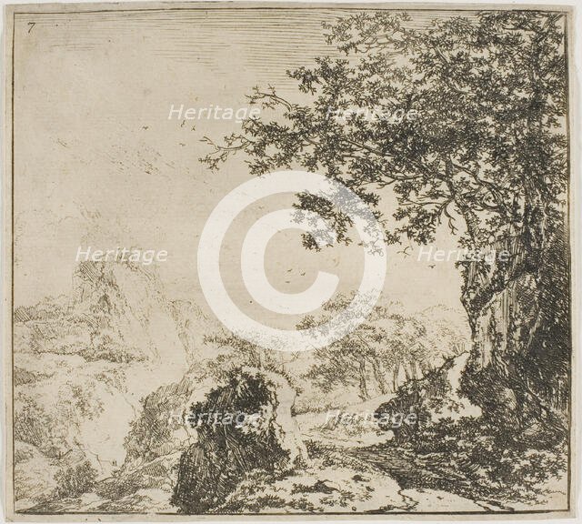 Mountainous Landscape with a Road, from the series Set of Landscapes, n.d. Creator: Herman Naijwincx.