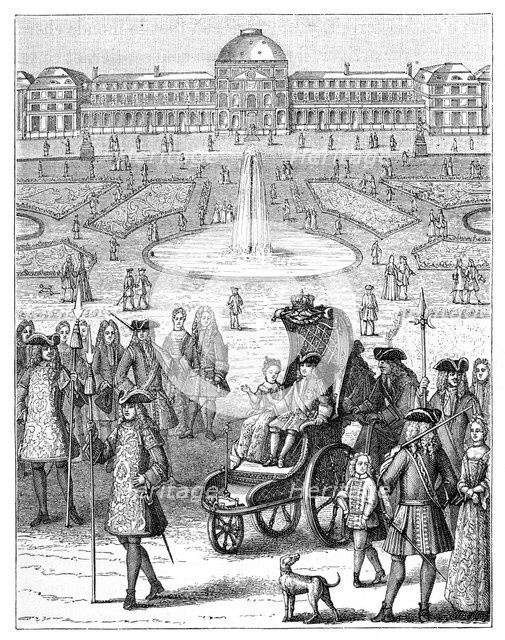 Louis XV at the Tuileries, Paris, 18th century, (1885). Artist: Bonnardot