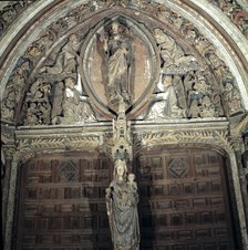 Detail of the façade of the Chapel of the Virgen del Dado in the cathedral, with a Pantocrator in…