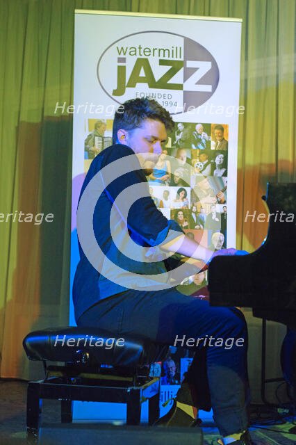 Will Barry, Joe Farnsworth-Sara Hanahan Quartet, Watermill Jazz Club, Dorking, Surrey, July 2024. Creator: Brian O'Connor.