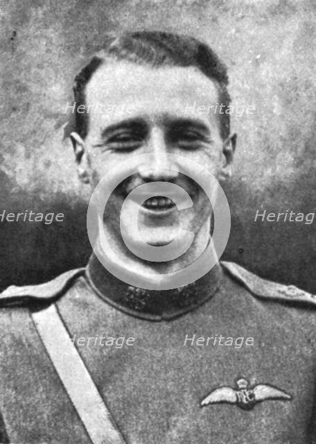 'Le Zeppelin Abattu; Dans la banlieue Nord de Londres; Lieutenant William Leefe Robinson',1916. Creator: Unknown.