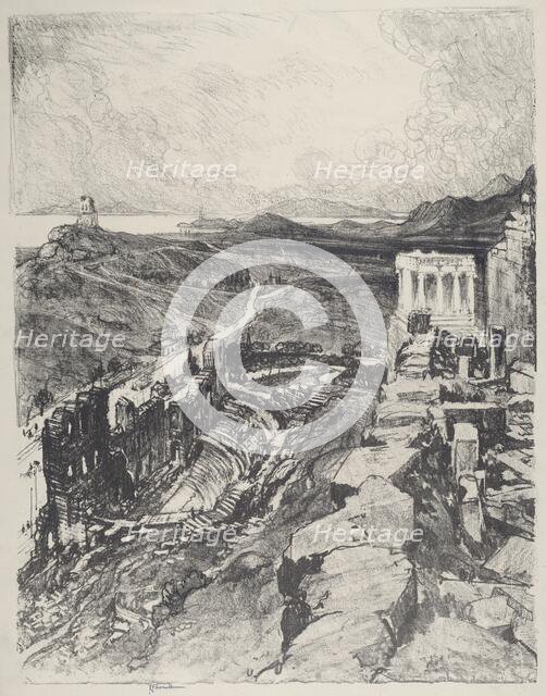 The Odeon, Athens, 1913. Creator: Joseph Pennell.