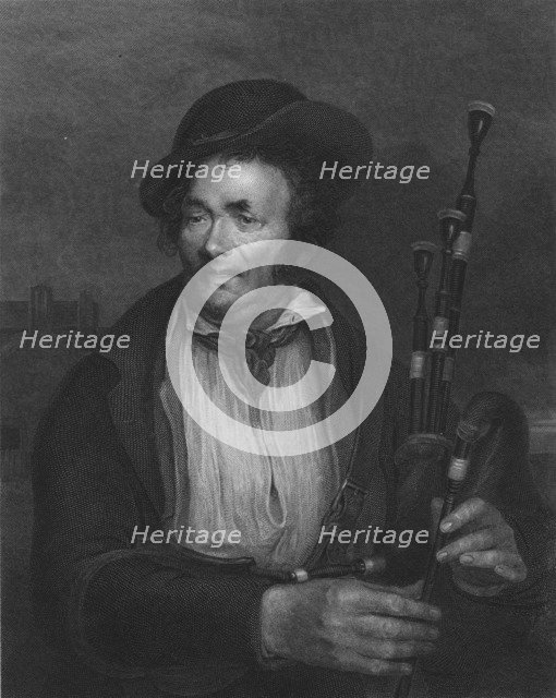'The Bagpiper', c1845 . Artist: Robert Charles Bell.
