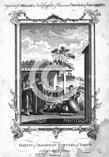 'Habits of Dagestan Tartars of Tarcu, on the borders of Persia', 1780. Artist: NC Goodnight.