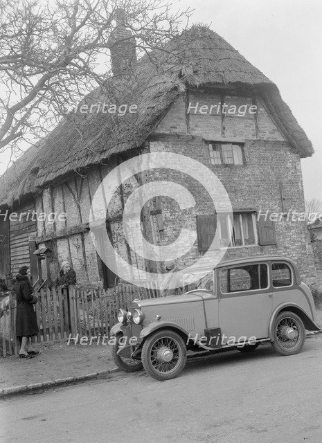 Road testing a Triumph Scorpion, Horley, Surrey, 1931. Artist: Bill Brunell.