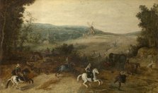 Landscape with Travellers Attacked by Robbers, c1600-1640. Creator: Sebastian Vrancx.