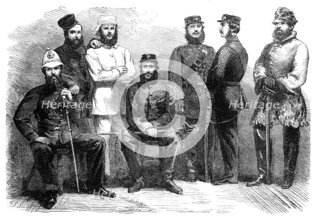 Police guard of the British Legation at Pekin, 1864. Creator: Frederick John Skill.