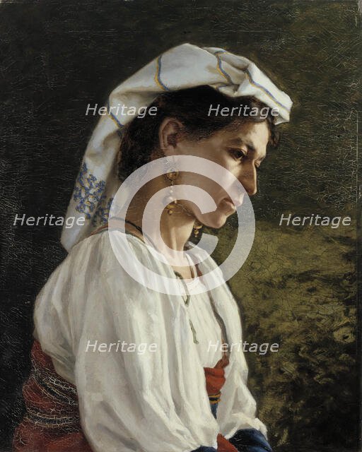 Italian Model, Half-Length Portrait, 1877. Creator: Hilda Eloise Granstedt.