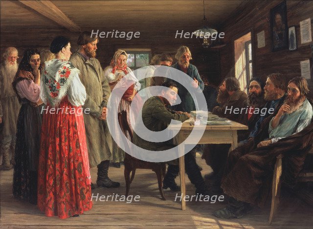 Justice of the Peace, 1888. Artist: Zoshchenko, Mikhail Ivanovich (1857-1907)