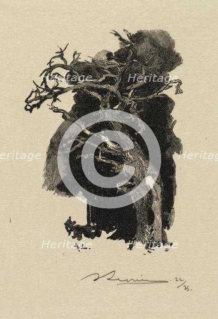 Fontainebleau Forest: The Raging One (La Forêt de Fontainebleau: Le rageur), 1890. Creator: Auguste Louis Lepère (French, 1849-1918); A. Desmoulins, Published in Revue Illustrée, 1887-90.