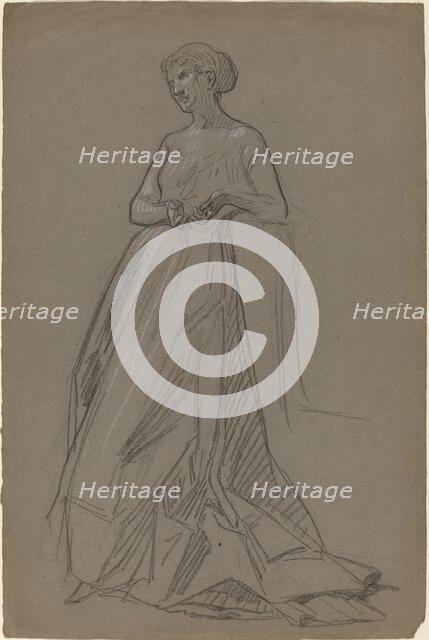 Standing Woman Leaning on Her Elbow, 1890s. Creator: Unknown.