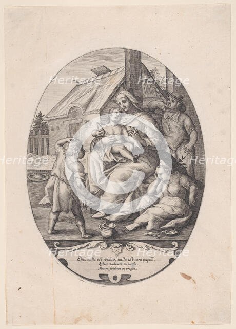 Allegory on Widowhood and Orphanage, 1590-1630. Creator: Lambert Cornelisz.