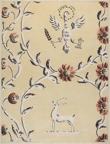 Free Hand Decorated Wall, c. 1940. Creator: Michael Lauretano.