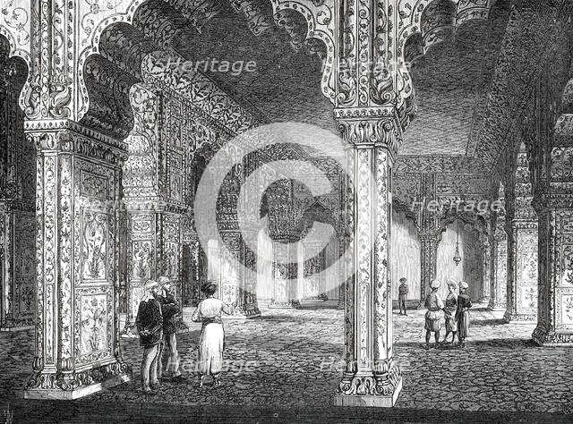 The Royal Visit to India: Interior of the Dewan-I-Khas, in the Palace at Delhi, 1876. Creator: Unknown.