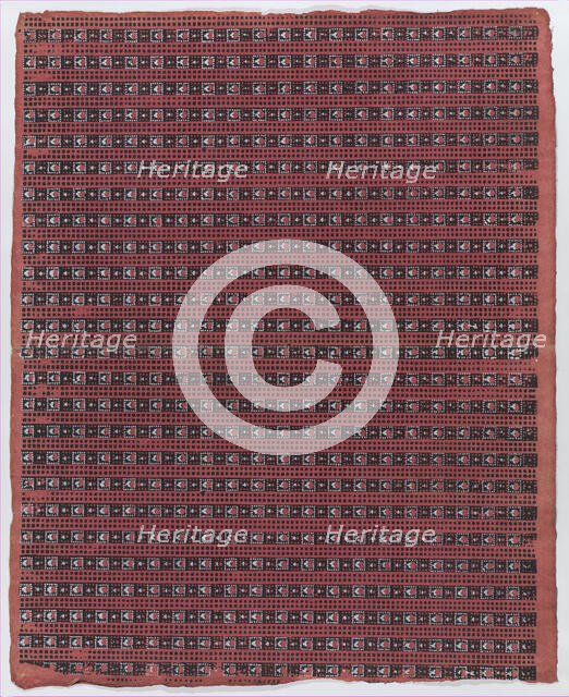 Sheet with overall geometric pattern, late 18th-mid-19th century., late 18th-mid-19th century. Creator: Anon.