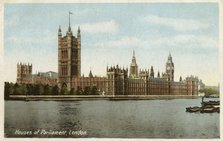 Houses of Parliament, Westminster, London, 20th century. Artist: Unknown
