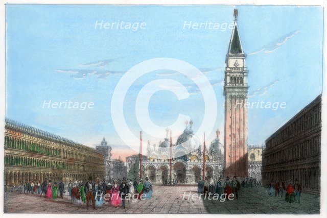 St Mark's Square, Venice, Italy, 19th century.Artist: Kirchmayr