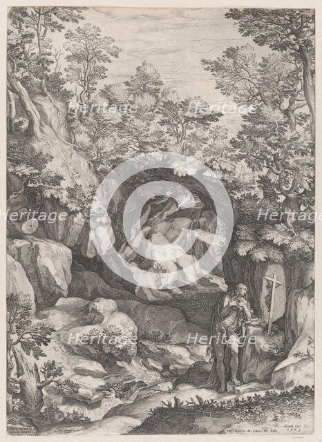 Mary Magdalen Repentant in the Wilderness, 1573. Creator: Cornelis Cort.