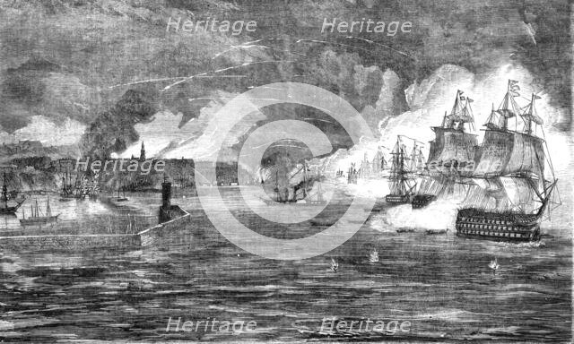 'Bombardment of Odessa by the French and English Fleets on April 22, 1854', 1854. Creator: Unknown.