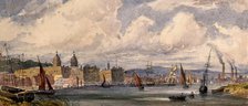 Royal Naval Hospital Greenwich, viewed from afar with many ships in the foreground. Creator: Unknown.