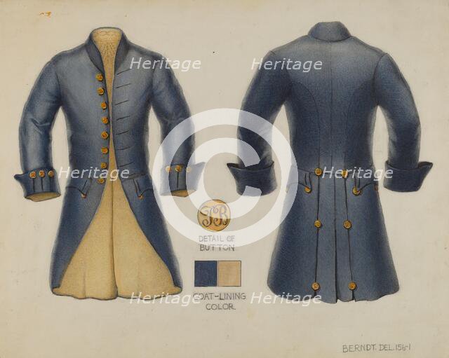 Men's Coat, c. 1936. Creator: B. Berndt.