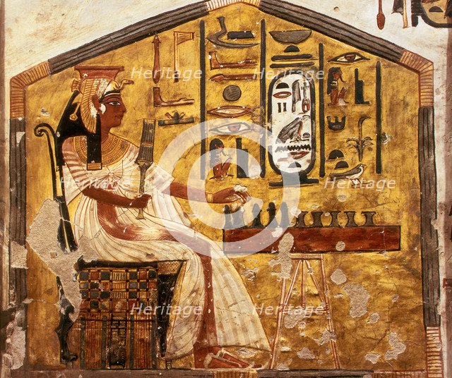 Queen Nefertari Playing Senet. The tomb of Nefertari, the Wife of Pharaoh Ramesses II, ca 1298-1235 