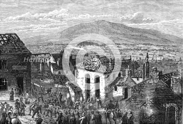 Effects of the gunpowder explosion at Bryn-Mawr, 1870. Creator: Unknown.