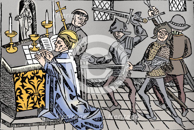 'Martyrdom of St. Thomas of Canterbury', c1484. Artist: William Caxton.