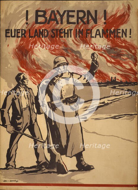 Bavaria! Your country is on fire!, 1919. Creator: Bartels; Wera von (1886-1922).