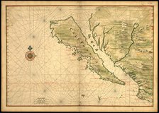 Map of California shown as an island, c 1650. Creator: Johannes Vingboons.